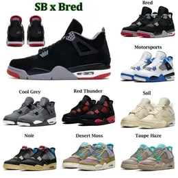Little and Big Kids Jumpman 4 4s Black Cat Sail Red Thunder White Sb x Bred Motorsports Grey Noir Moss for Toddler Children Basketball Kid Shoes Kid Tennis Size 9c-7y