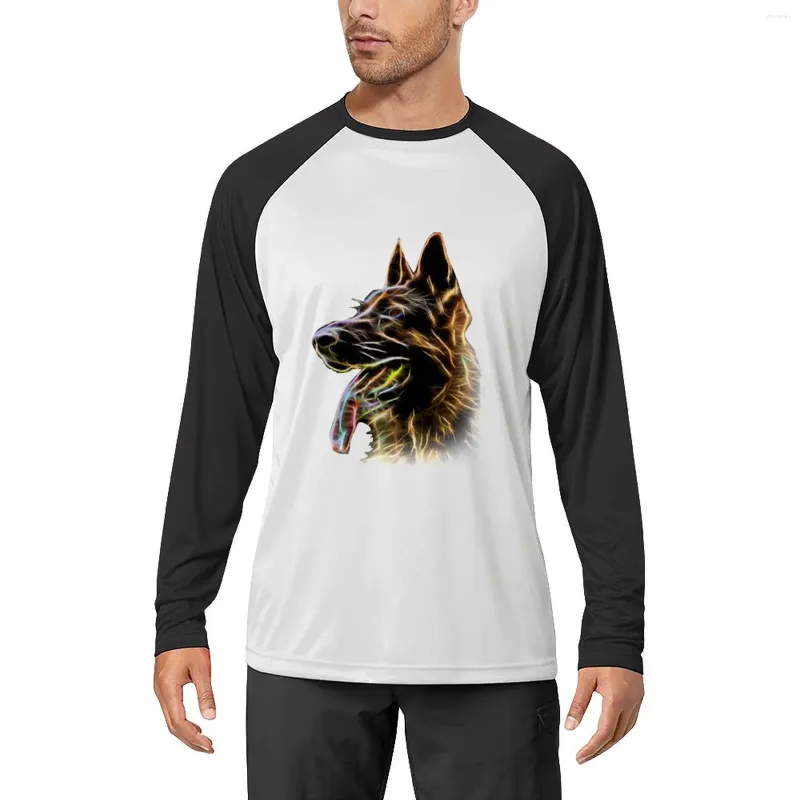 T-shirts voor heren Duitse herdershond T-shirt met lange mouwen Zwaargewicht T-shirt Esthetische kledingontwerper Mannen