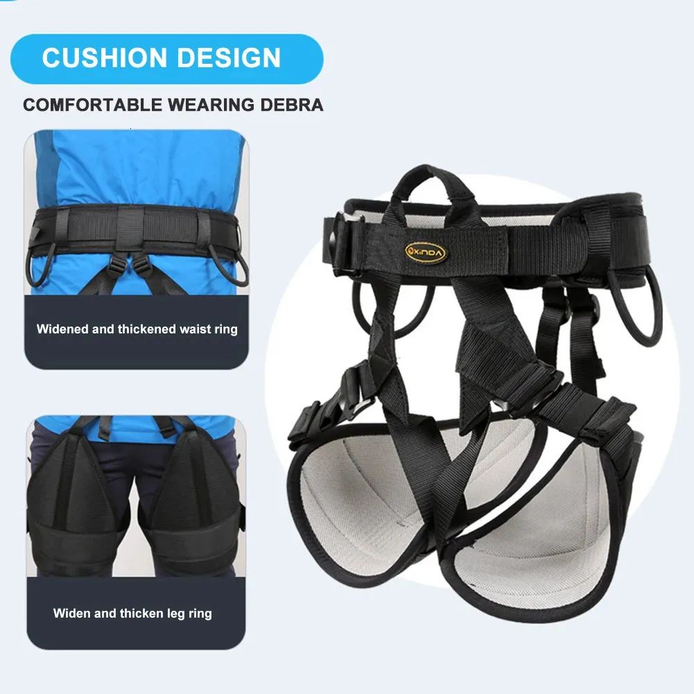 Climbing Harnesses XINDA Outdoor Sports Rock Climbing Harness Waist Support Half Body Falling Protection Safety Belt Rappelling Escalade Equipment 231201