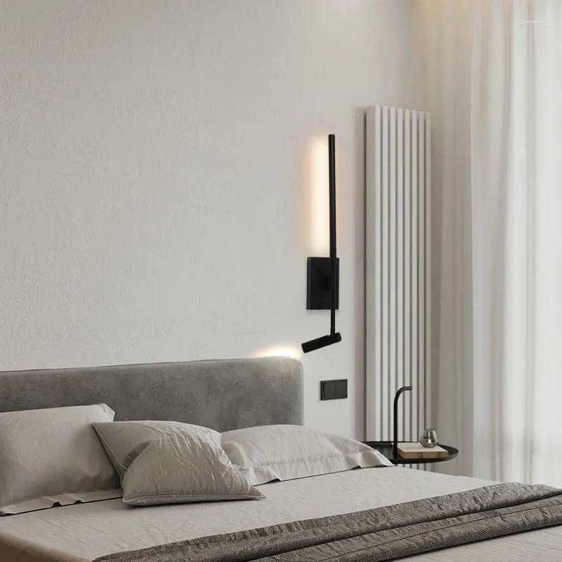 Lâmpada de parede luz cama preto corredor pendurado luzes led designer estético industrial noite arandela decorações luxo