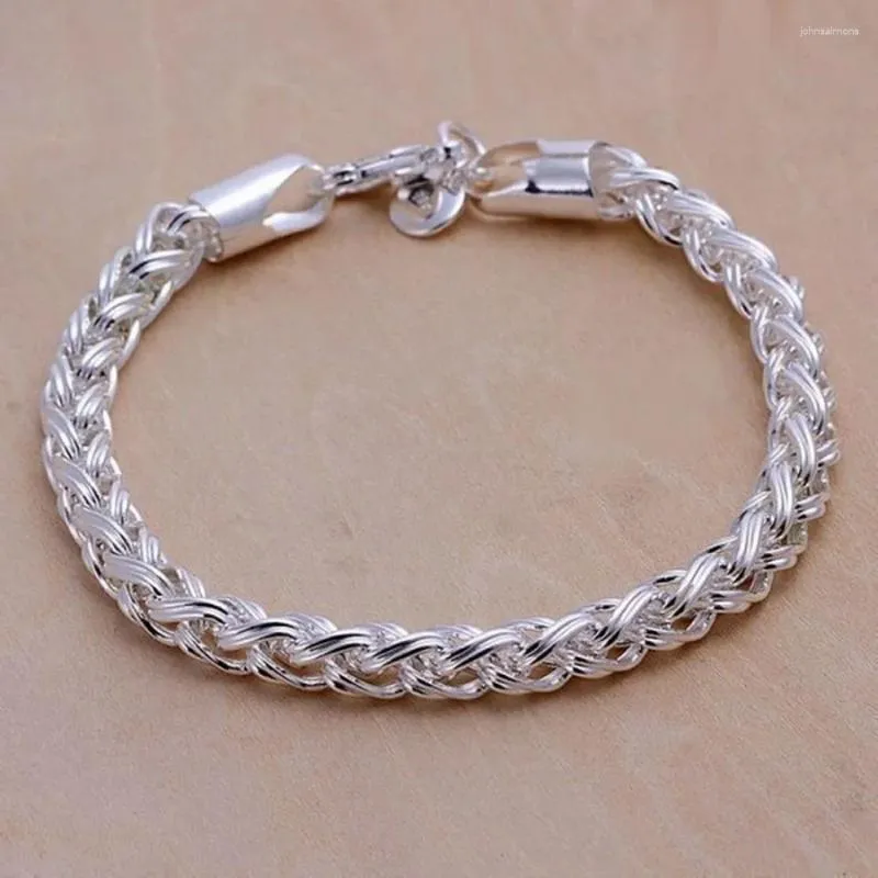 Bracelets à maillons couleur argent, chaîne de bijoux pour femmes et hommes, 6mm 4MM, haute qualité, cadeau de saint-valentin, beau prix d'usine, vente en gros