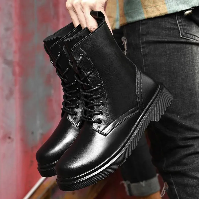 Boots Stylish Mens Winter 2023 Lace-Up Male Motocross Comfortable For Men Business Motorcycle