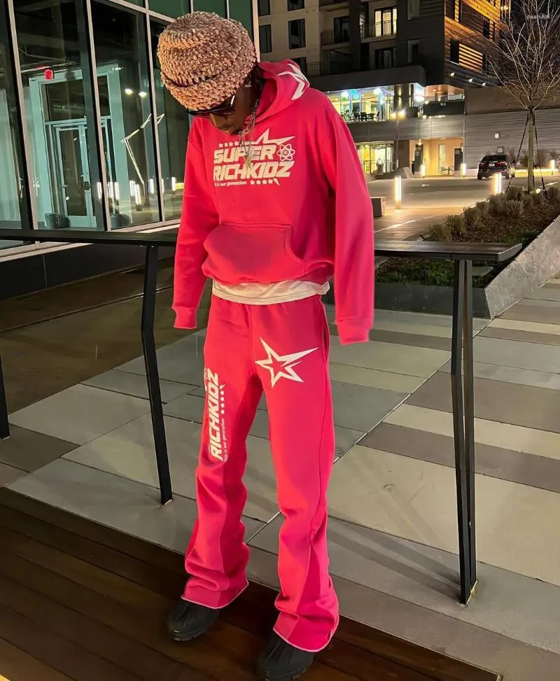 Men s Hooded Tracksuit Y2K Streetwear Hip Hop Jacket for Men and Women