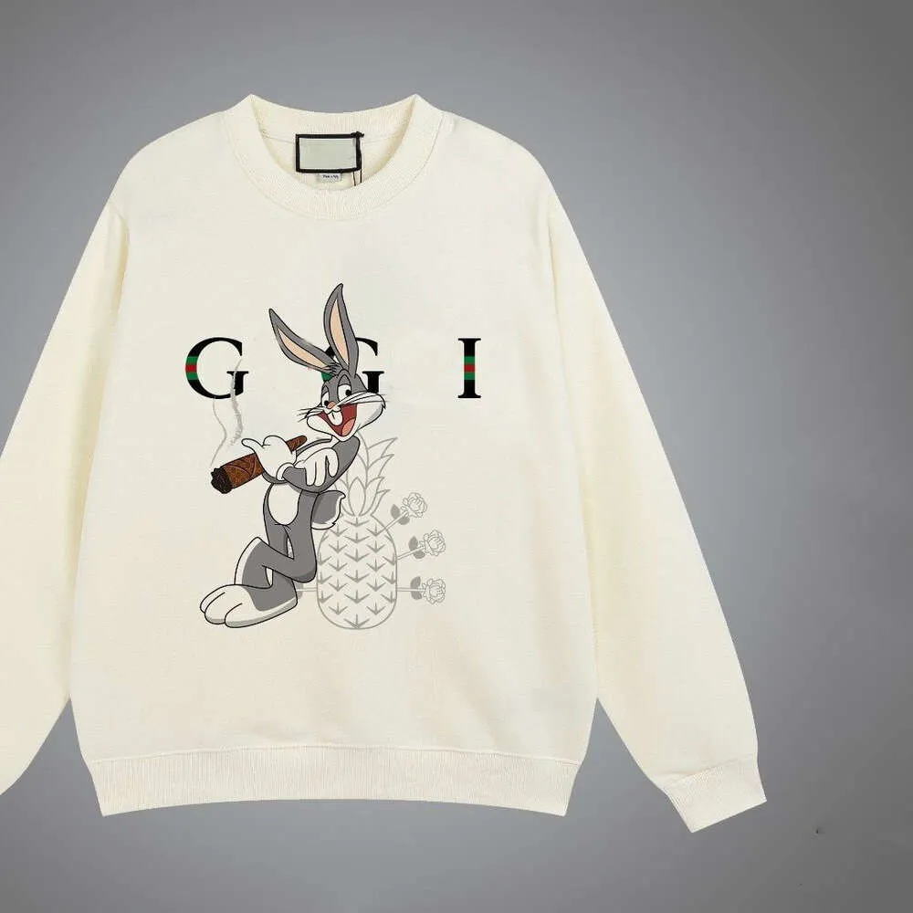 Designer Luxury Guggis Classic 2023 Cartoon lettere di coniglio stampate casual girocollo pullover a maniche lunghe con cappuccio, felpa con cappuccio