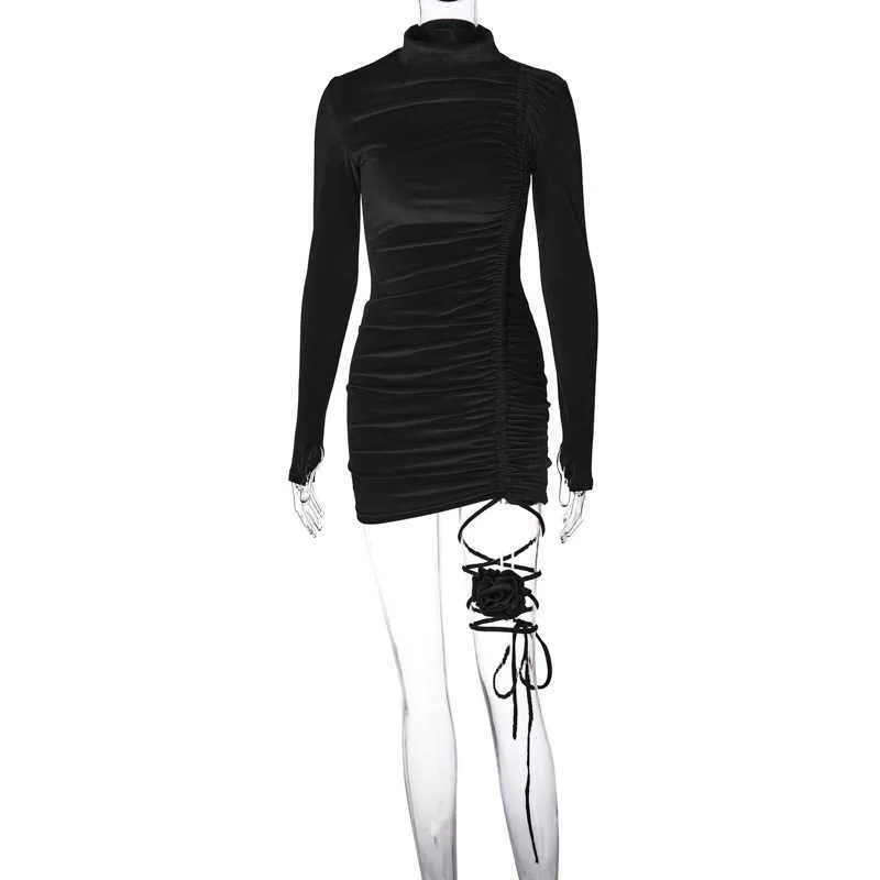 knee length dresses for ladies Long Sleeve Shirt Dress with Drawstring waist – The Pretty Fox Boutique LLC main image 1