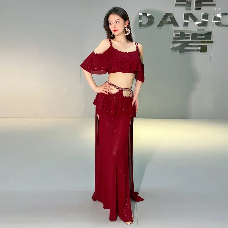 Sexy Belly Dance Practice Set For Women Long Suit With Top And
