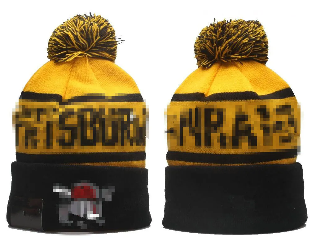 Pittsburgh''irates''beanis Bobble Hats Baseball Ball Caps 2023-24 Projektant mody Bucket Hat Chunky Knit Faux Pomyka Beanie Świąteczna Kapelusz A1