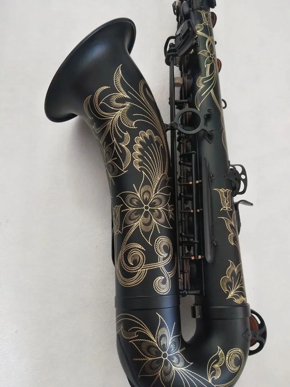 Super desempenho profissional tenor sax b melodia plana musical melhor qualidade preto ouro T-992 tenor novo saxofone