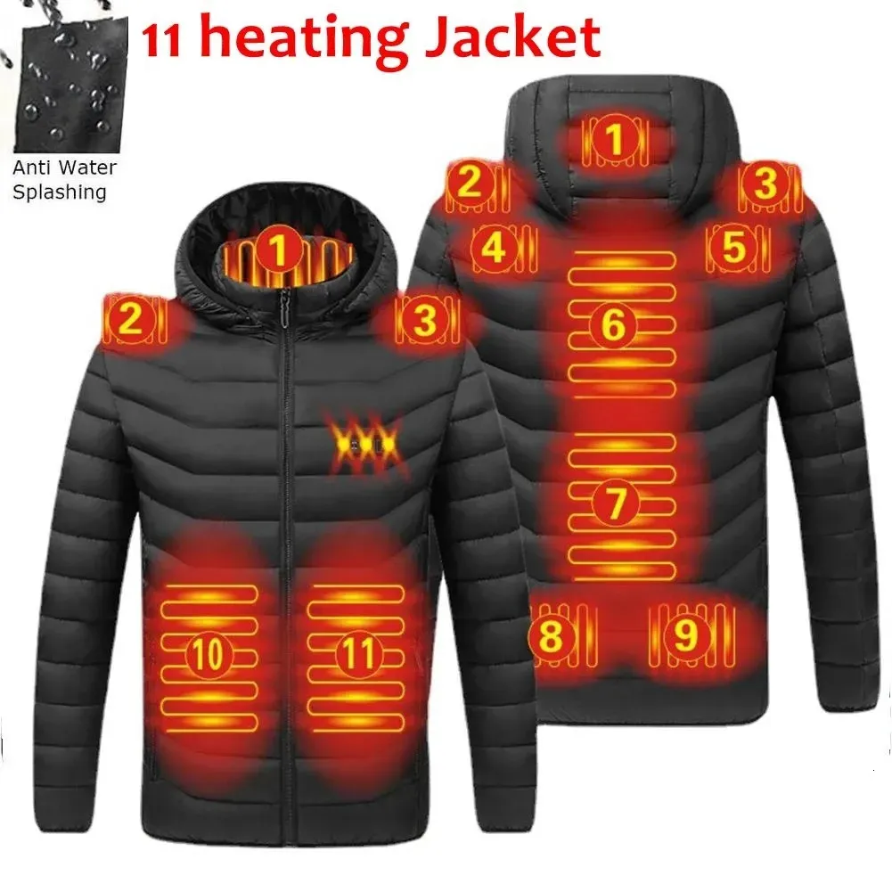 Vestes pour hommes NWE Hommes Hiver Chaud USB Vestes chauffantes Thermostat intelligent Couleur pure À capuche Vêtements chauffants Vestes chaudes imperméables 231201