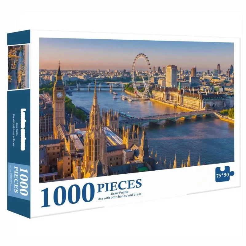 3D Puzzles 75 50cm Adult 1000Pcs Jigsaw Puzzle London View Stress Relief Entertainment Toys Paper High Quality Christmas Gift 231202
