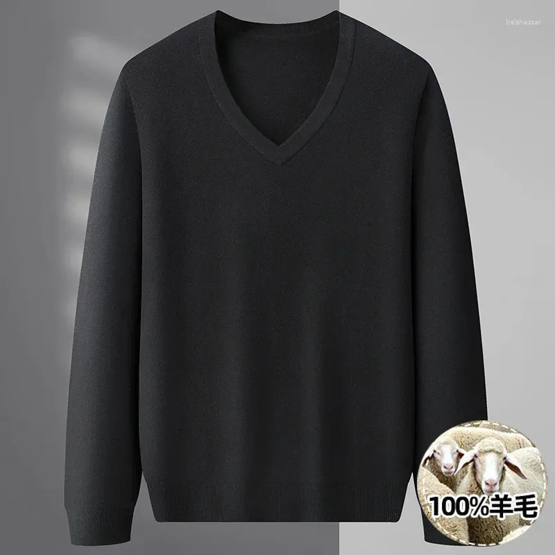 Men's Sweaters Arrival Suepr Large Autumn And Winter Woolen Sweater V-neck Underlay Plus Size XL 2XL 3XL 4XL 5XL 6XL 7XL