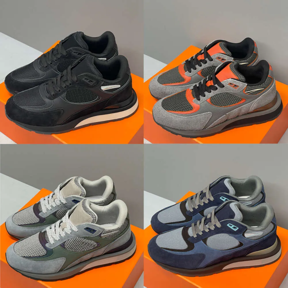 Męskie uciekaj Sneaker zamszowe trenerzy platformy na płótnie skórzane drukowanie czarny niebieski koronki trenerzy łyżwia
