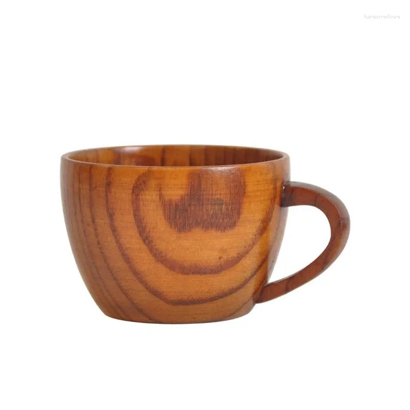 Becher 150 ml Retro Massivholz Kaffeetasse Holz Tee Milch Löffel El Restaurant