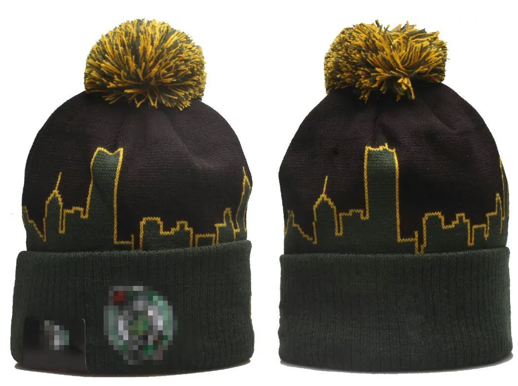 2023 Boston''Celtics''Beanie Baseball Północnoamerykańska drużyna drużyna z boku Zimowa Wool Wool Sport Knit Hat Caps Valus A6