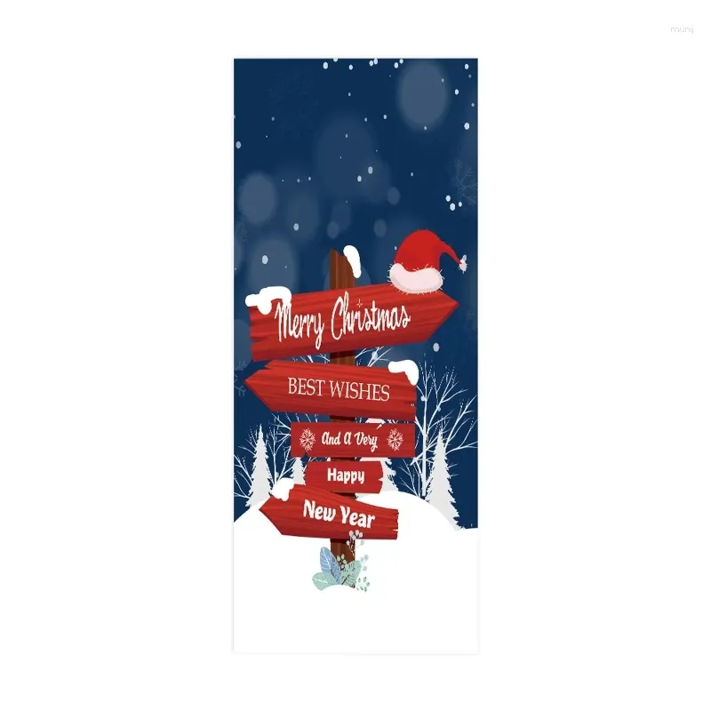 Decorazioni natalizie 2 pezzi/set 3D Merry Sign adesivo decorativo per porta del frigorifero carta da parati autoadesiva impermeabile adesivo da parete casa
