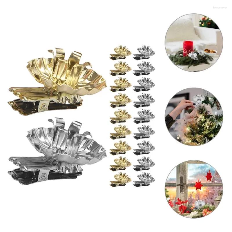 Candle Holders 20 Pcs Bathroom Decorations Christmas Table Holder Candlestick Clip Metal Wrought Iron Tree Party Base Accessory