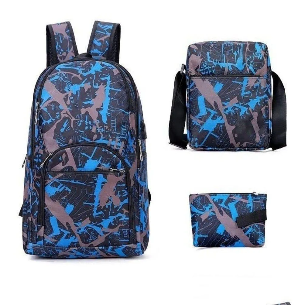 Outdoor Bags 2025 Top Quality Out Door Camouflage Travel Backpack Computer Bag Oxford Brake Chain Middle School Student Many Colors Dr Dhway