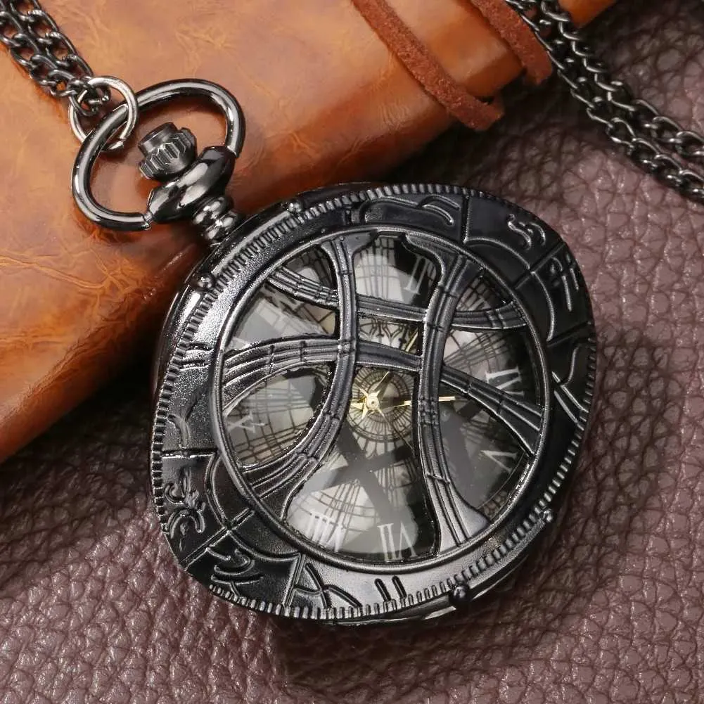 Montre de poche à Quartz Antique ajourée, créative, docteur Qiyi Ago, thème oeil de moto, montre de poche pour étudiants hommes et femmes, nouvelle collection