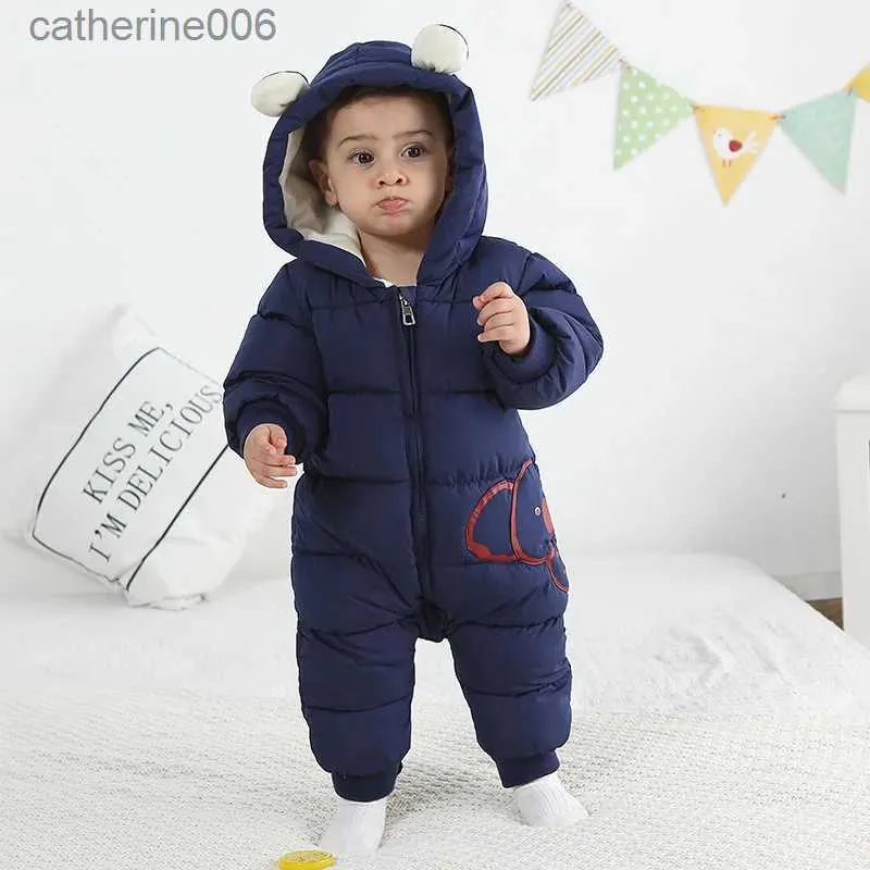 Clothing Sets 2023 New Winter Hooded Rompers for Baby Boy Girl Clothes Thicken Cotton Outfit Newborn Jumpsuit Children Jackets Infant CostumeL231202