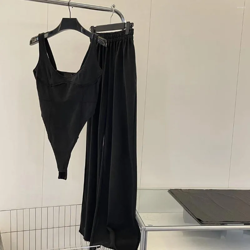 Pantalon deux pièces pour femmes, ensemble de Bikini gris à l'eau de lavage ancien, combinaison avec pantalon de survêtement décontracté