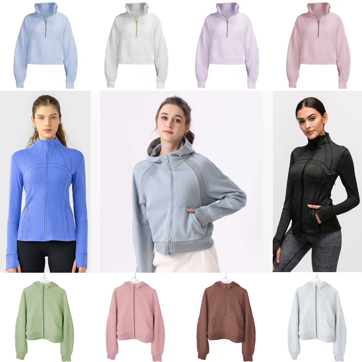 mens jacket original yoga suit coat with label women's autumn/winter stretch top zipper fitness running sports women quick-drying running hoodie jacket