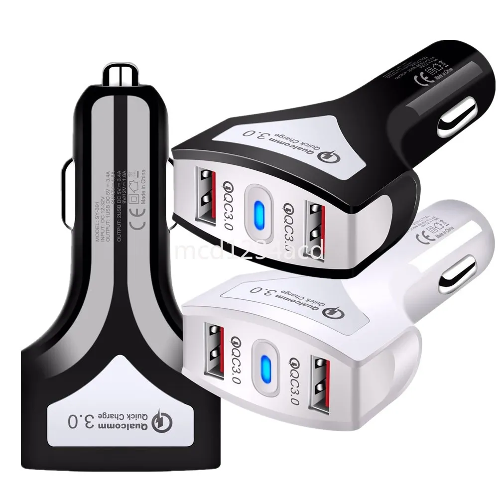 Carica rapida rapida 36W Dual USB QC3.0 Caricatore automo