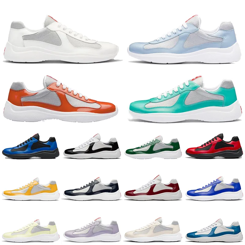 2024 Designer Top 1: 1 Americas Cup Causal Shoe Rubber Sole Outdoor America Sneakers Low Top Fashion Luxury Patent Leather Trainers Womens Mens Running Shoes OG Storlek 46