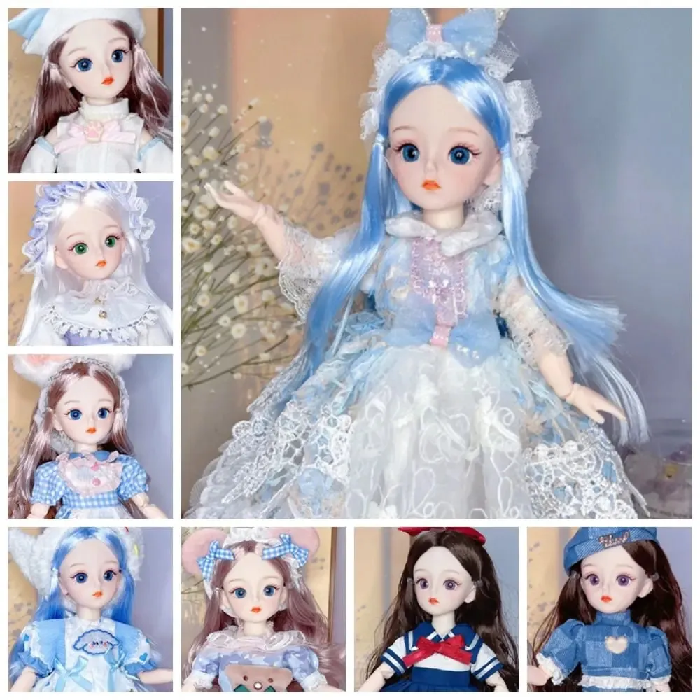 Poupées BJD et vêtements avec plusieurs articulations mobiles 30 cm 1/6 3D simulé charnière à œil poupée fille bricolage habiller cadeau d'anniversaire jouet 231202