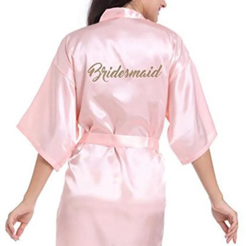 Pink Bride Robe Satin Frauen Brautpyjama Hochzeit Slmaid Geschenk Mutter Schwester des Bräutigams