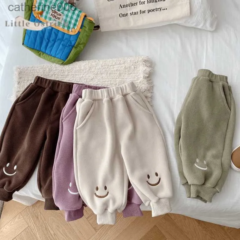 Zestawy odzieży nowonarodzona dziewczynka chłopiec polarowe spodnie zimowe niemowlę dziecięce dziecko środkowa talia Spodnia zwykłe ciepłe dno ubrania dla niemowląt 9m-5yl231202