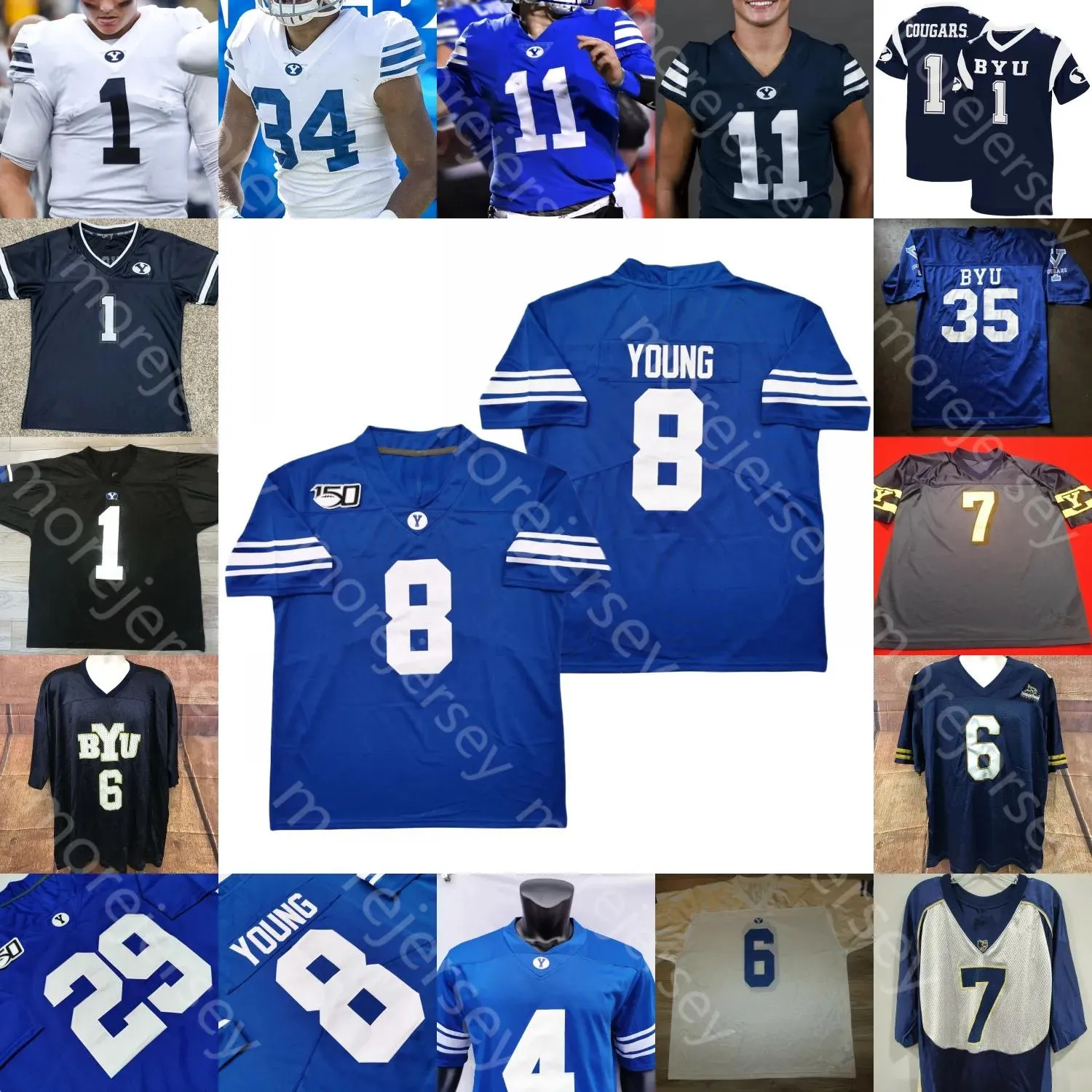 맞춤형 BYU COUGARS 축구 저지 NCAA College Sione Finau Steve Young Lopini Katoa Bushman Micah Simon Hifo Romney Sione Takitaki Ansah