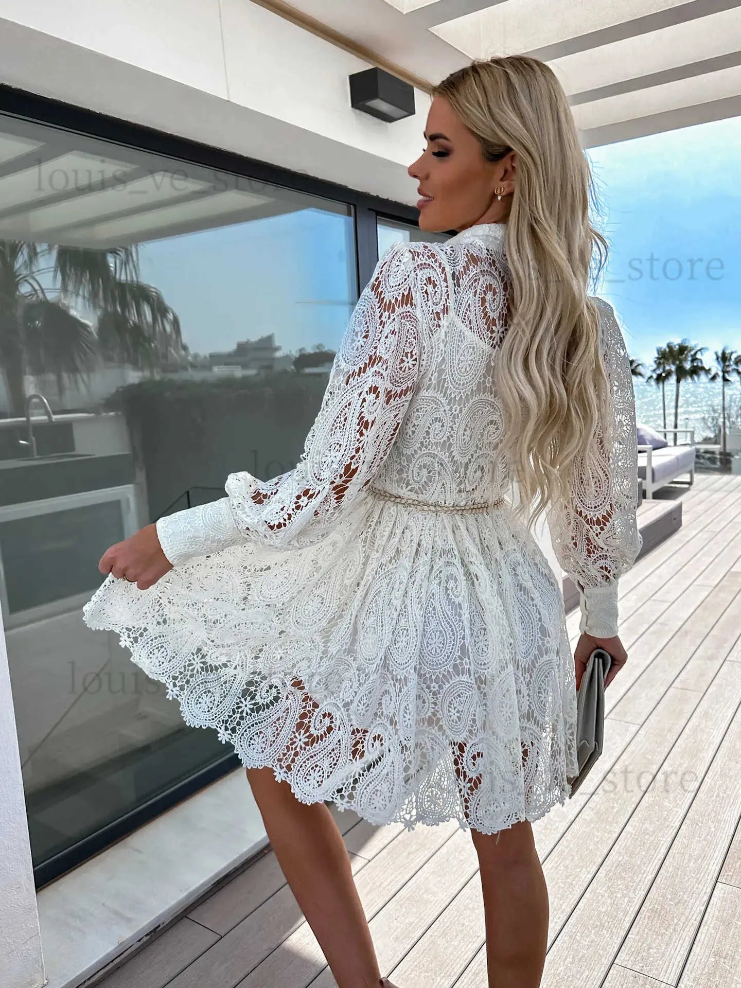 【新品未開封】lace collar shirt dress DHgate.com:White Lace Shirt Dress with Cami | Sexy Hollow