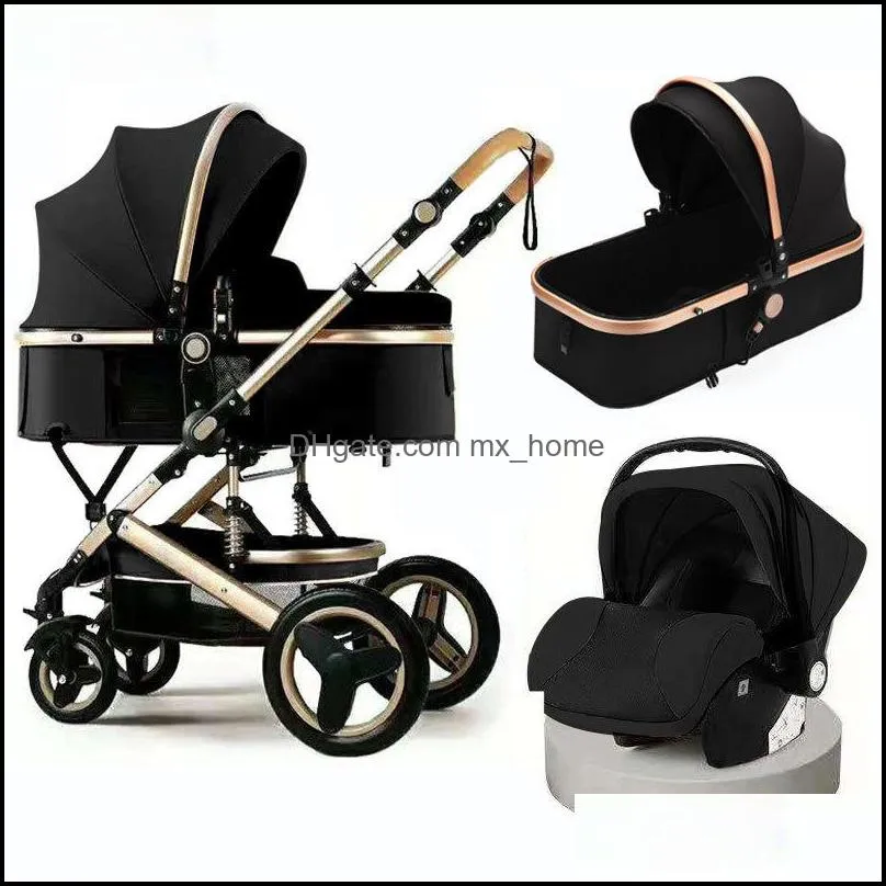 baby stroller 3 in 1 mom stroller luxury travel pram carriage basket babies car seat and cart mxhome