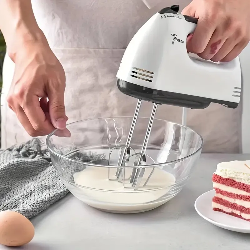 1 batteur à main électrique à 7 vitesses, mélangeur électrique portable puissant, batteur à œufs à main, petit mélangeur de crème fouettée pour gâteau, pâtisserie, cuisine