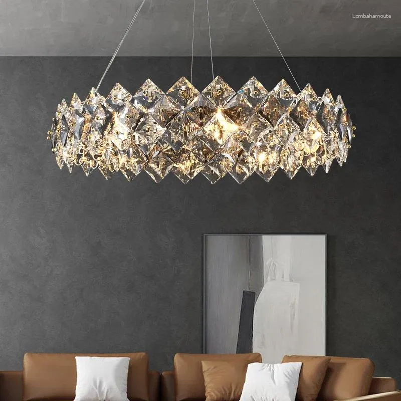 Люстры Zhongshan Lighting Factory Sale Высокое качество Современные роскошные хрустальные кольца K9 Круглые для гостиной