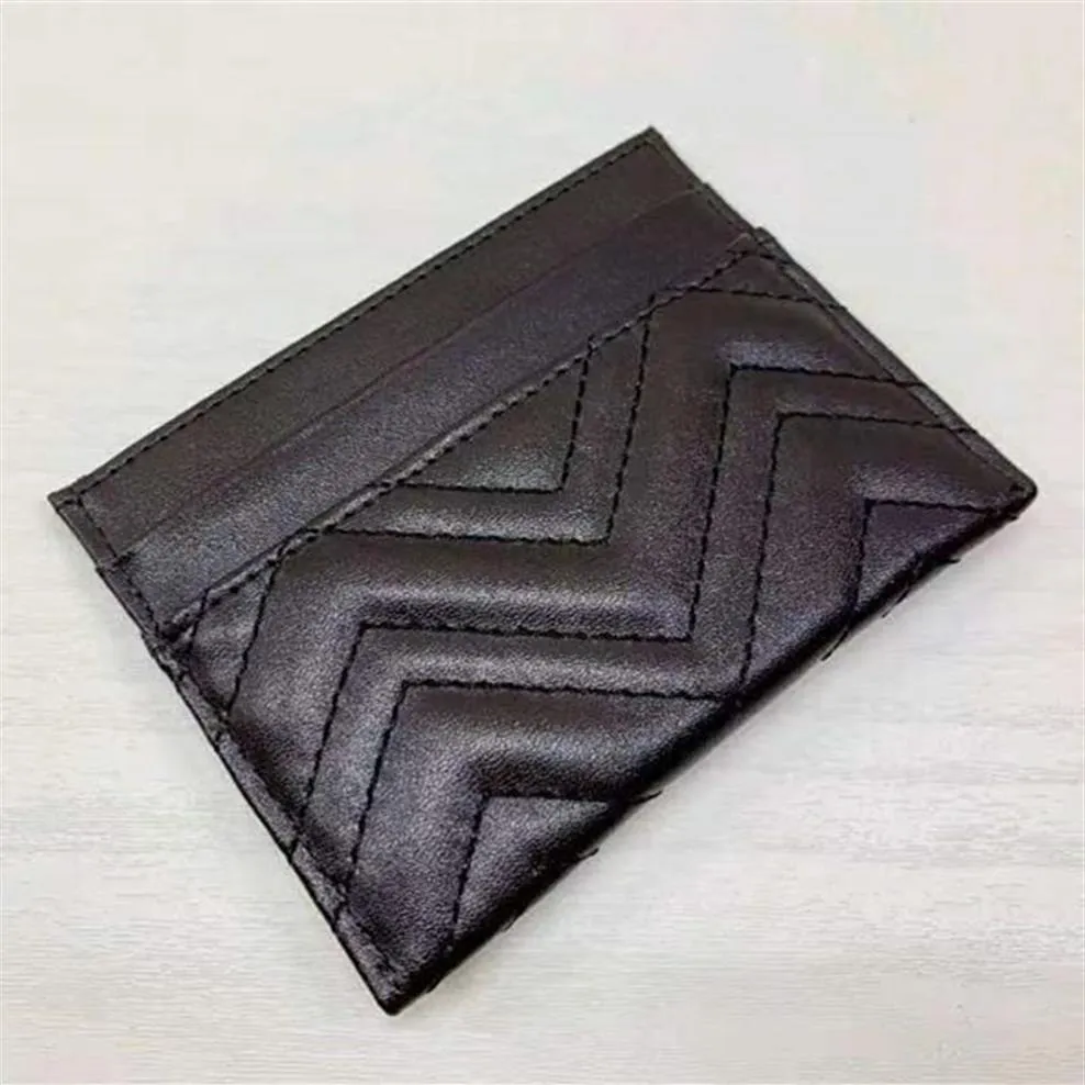 Diseñador clásico G Titulares de tarjetas Carteras para hombre Monederos para mujer Monederos de cuero negro Textura de impresión Tarjetas de crédito de doble cara Mini billetera 222N