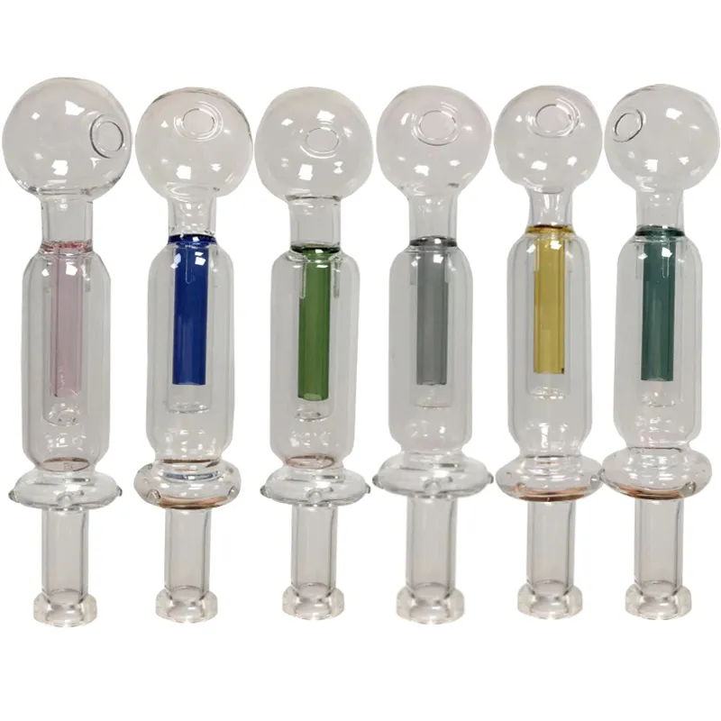 Glass Smoking Filter Oil Burner Pipes Recycle with 30mm Bowl Straight Burners Hand Pipe Colored Smoke Accessories