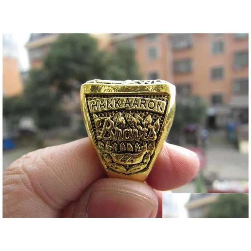 1957 braves world baseball team championship ring with wooden display box souvenir men fan gift wholesale drop delivery dhyej