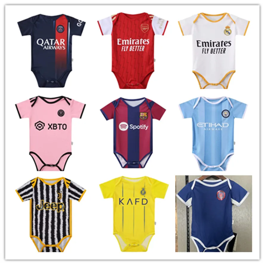 6 tot 18 voetbalshirts maanden babykit baby jerseys kits 23 24 babys shirts jersey Aangepaste kindervoetbaluniformen