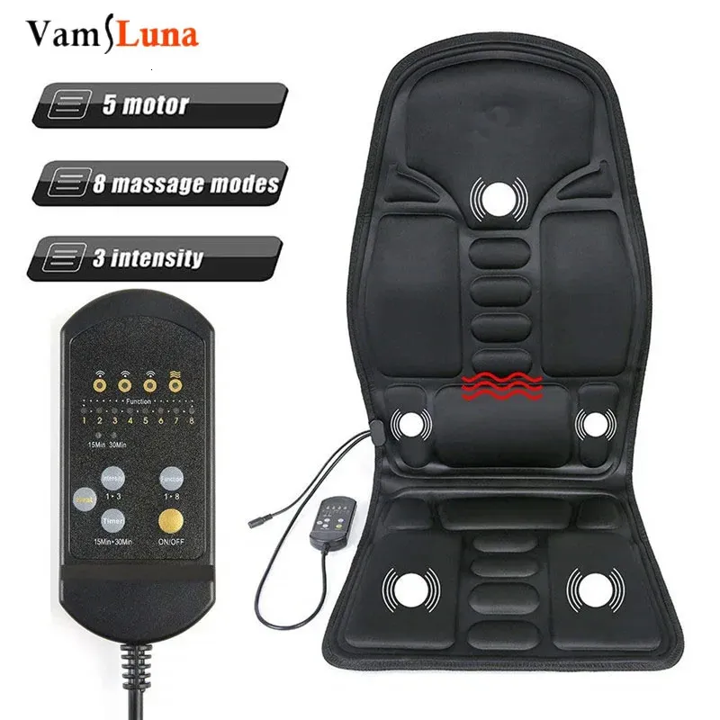 Back Massager Full-Body Back Neck Waist Infrared Therapy Heated Massage Electric Vibrator Cushion Seat Car Home Office Massage Chair Mat Pad 231202