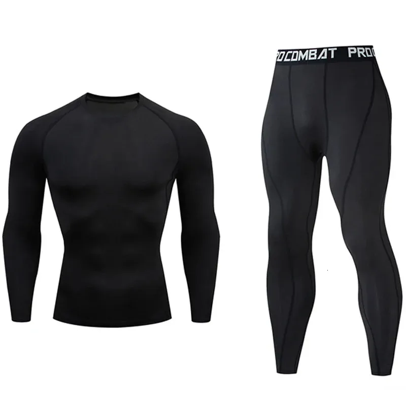 Herrspårar Herrarna Running Set Gym Jogging Thermo Underwear XXXXL Second Skin Compression Fitness MMA Rashgard Male Quick Dry Track Suit 231202