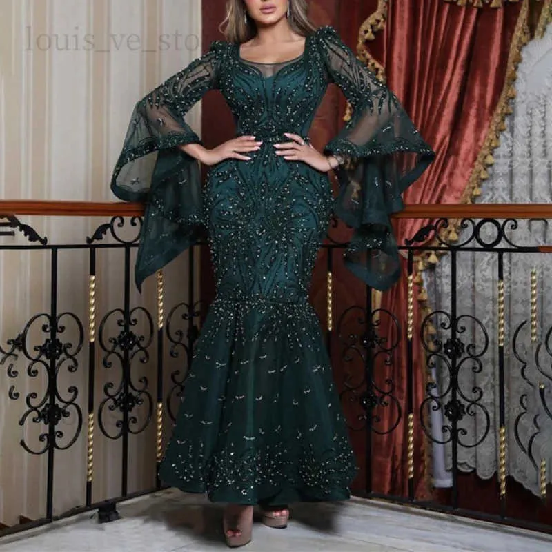 Urban Sexy Dresses Embroidery Green Prom Sexy Lace Wedding Woman Dresses Sexy Party Fish Tail Dresses T231202