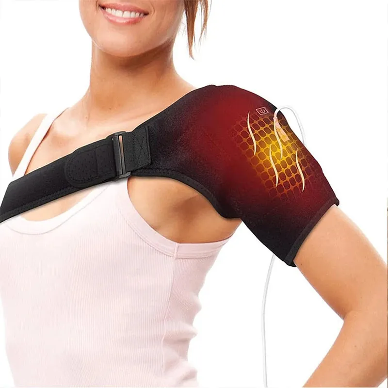 Arm shaper uppvärmd axel wrap usb axeluppvärmning kuddar för rotator manschett smärta överarm muskelavlastning 3 inställningar bärbara varma ärmar 231202