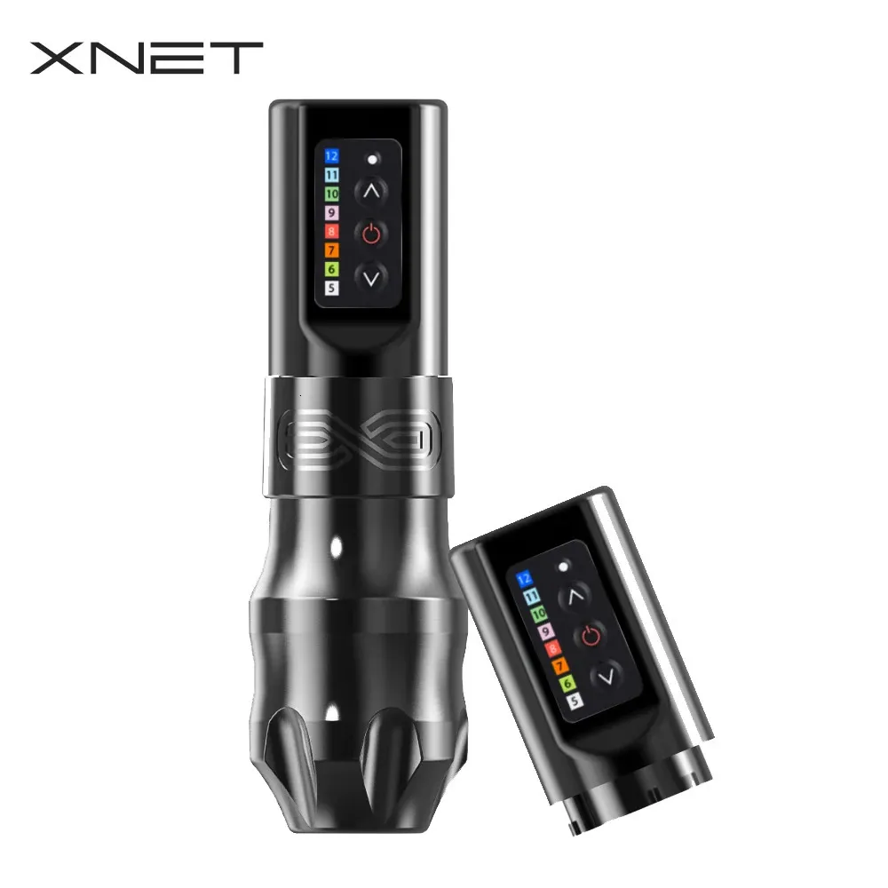 Machine à tatouer XNET EXO, stylo rotatif professionnel sans fil, moteur puissant sans noyau, capacité de batterie de 2400mAh pour artiste 231201