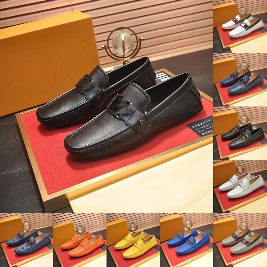 38modèle hommes chaussures habillées de créateur mocassins en daim bout carré talon bas boucle en métal mode affaires décontracté mariage chaussures habillées quotidiennes Zapatos Hombre