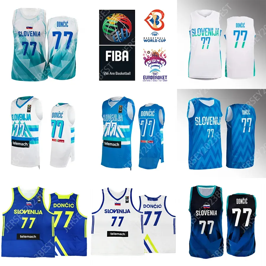 Luka Doncic 77 Slovenia Basketball Jersey 3 Goran Dragic 10 Mike Tobey 11 Jaka Blazic 30 Zoran Dragic 8 Edo Muric Printed 2023 Euro Basket M