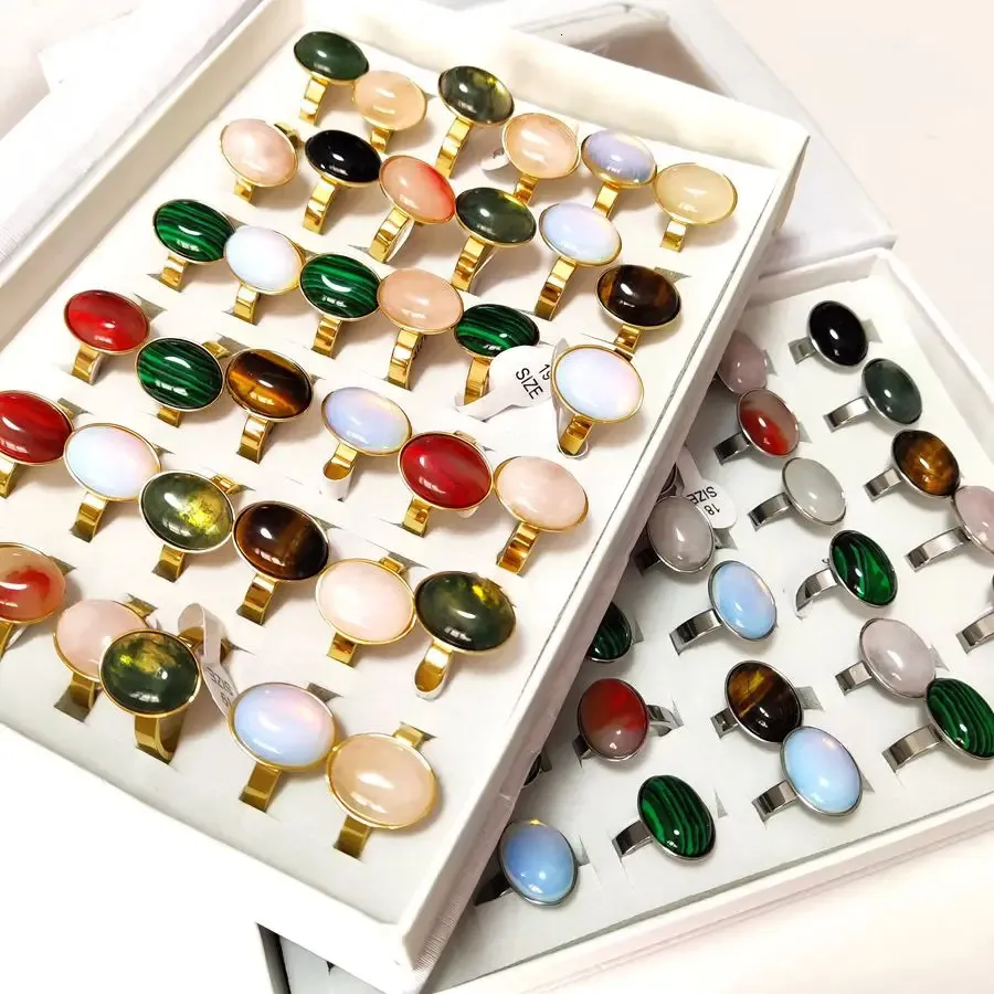 Bague Solitaire 20 pièces pierre fantastique pour femmes perles ovales vente en gros Lots cadeau de fête Vintage faveur filles bijoux en cristal 231201