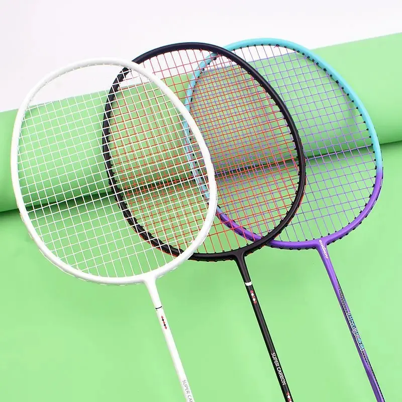 Badminton Rackets Ultralight 10U 54G Professional Full Carbon Badminton Racket N90iii Strung Badminton Racquet 30 kg med grepp och väska G5 231201