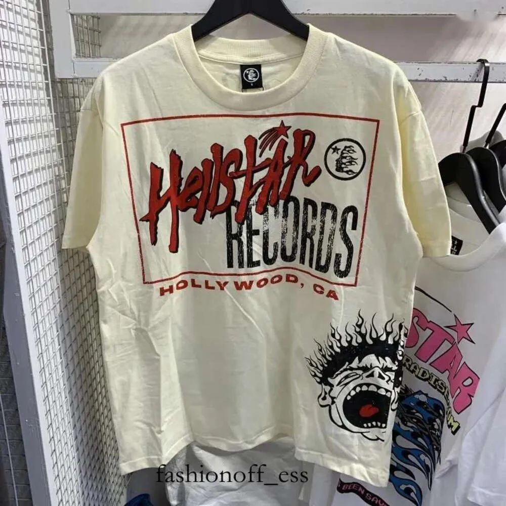 Camisa masculina Hellstar 2023Ss Hellstar Studios Records Camiseta de manga curta Y2k Camisa Oversize 178 180
