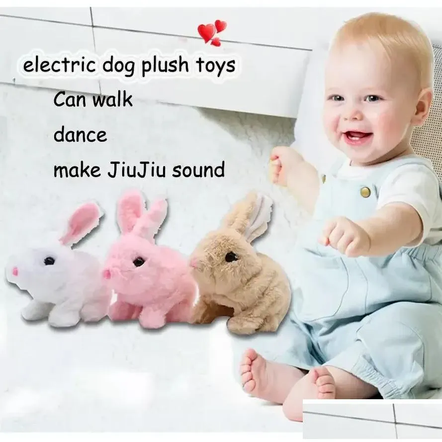 Jouets électroniques pour animaux de compagnie Nouveau design doux mignon interactif Teddy électrique lapin poupée peluche animaux jouets en peluche livraison directe jouets cadeaux novembre Dhmlf